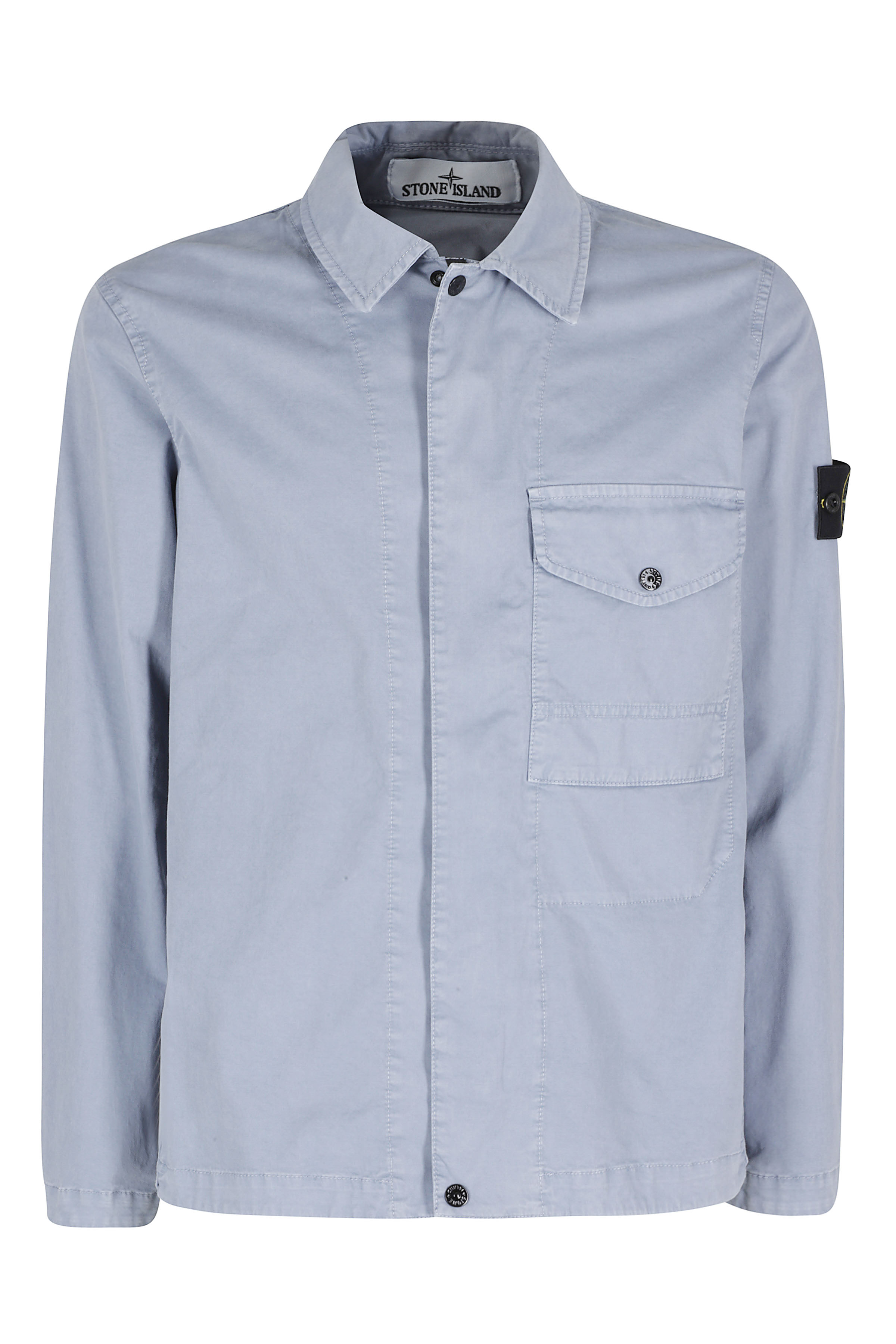 Shirts Blue Cotone Elastan Camicia - Men