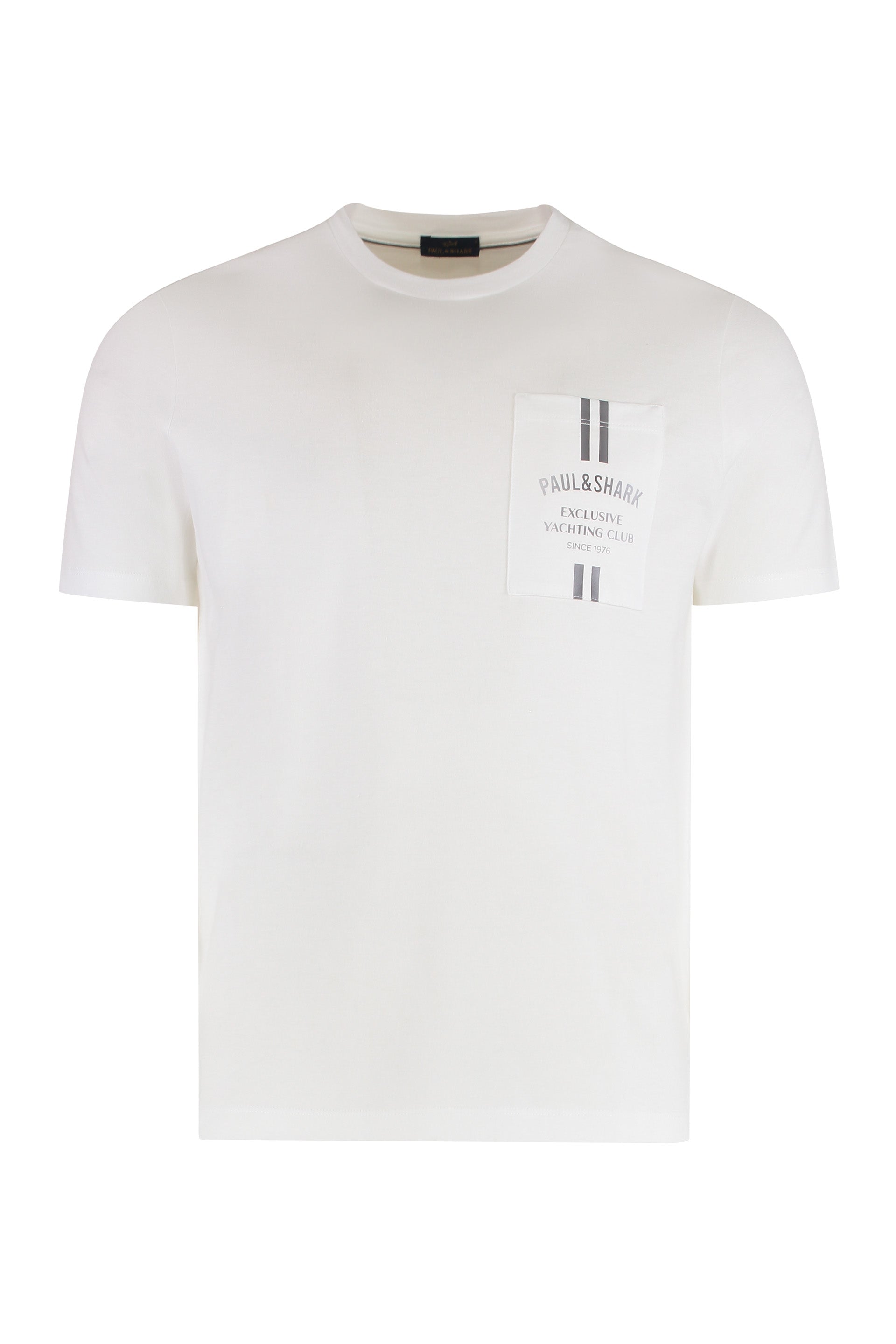 Cotton Crew-Neck Short-Sleeve T-Shirt with Pocket - Regular Fit