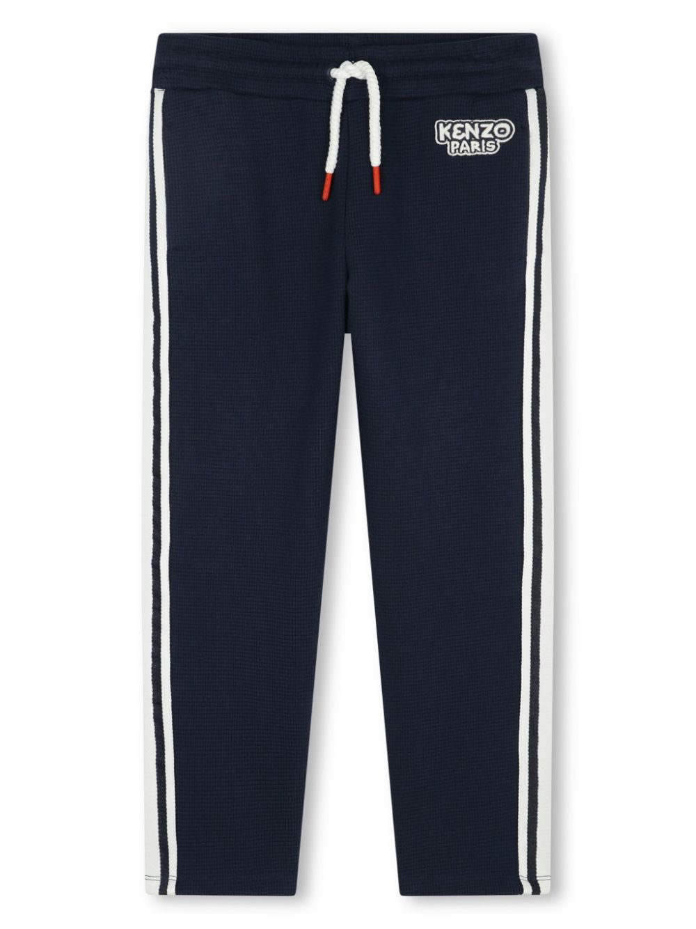 Logo-patch checked trousers - Blue