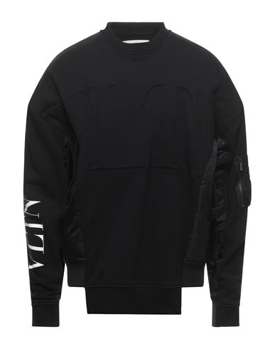 Man Sweatshirt Black Size S Cotton, Polyamide, Polyester, Elastane