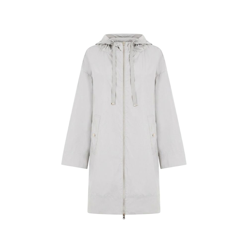 Drawstring Hood Coat — Gray