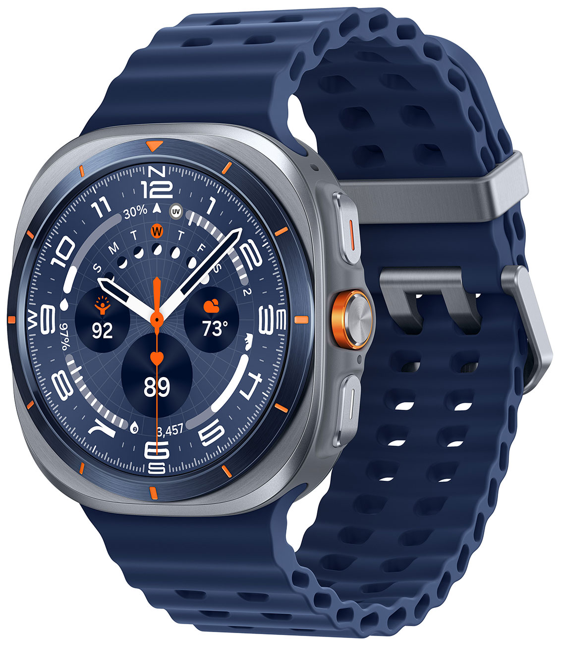 Galaxy Watch Ultra Smartwatch 47mm LTE Titanium Blue Case with M/L Blue Marine Band
