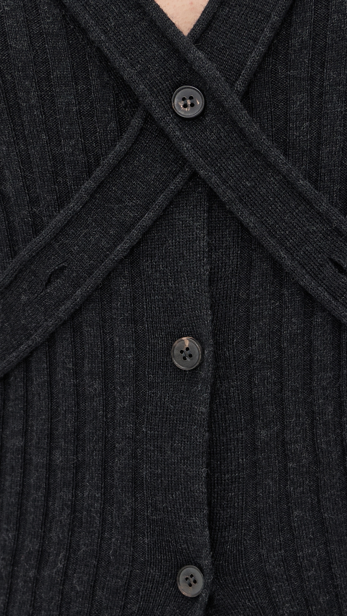 Convertible Cardigan Charcoal Melange