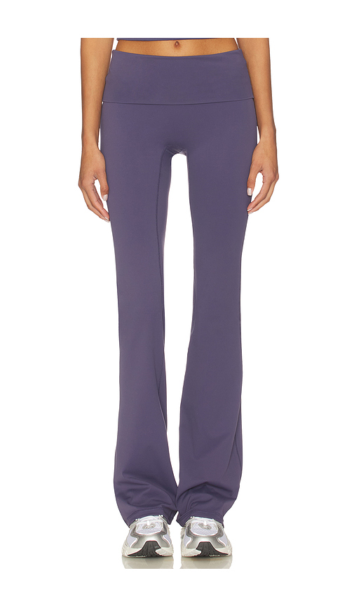 Gold Hinge Essentials Foldover Flare Pant in Navy. XL. Also in S