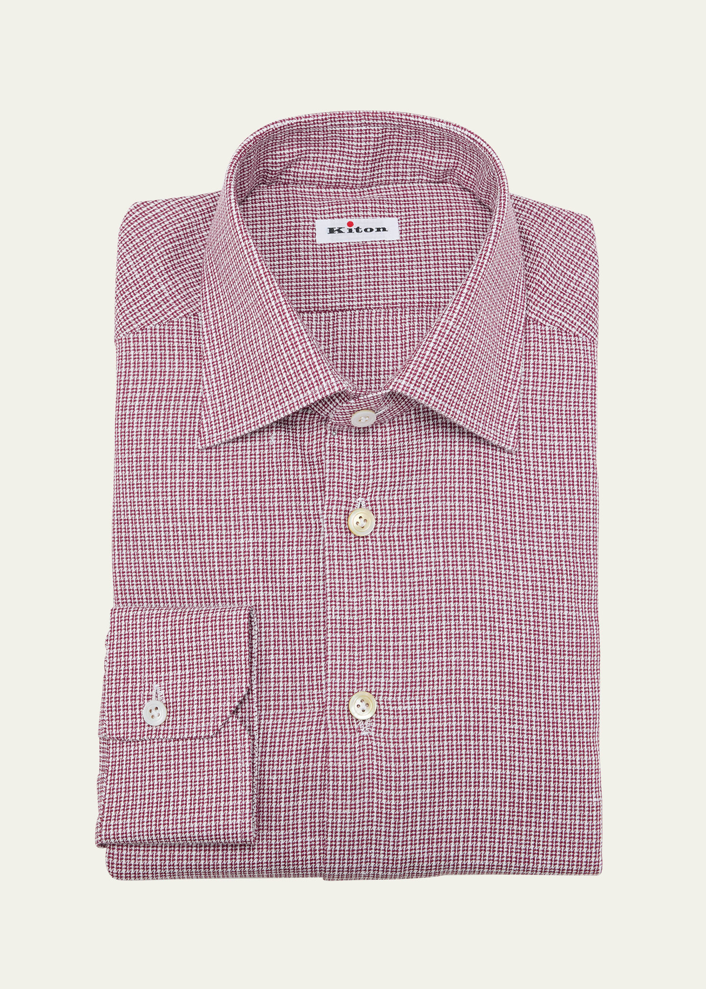 Men's Cotton Houndstooth Sport Shirt