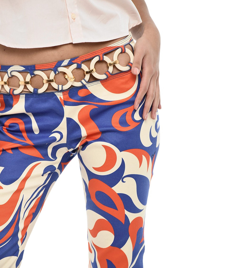 Multicolor Regular Flat Front Pants