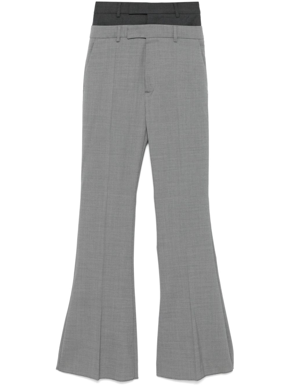 Layered-effect flared trousers - Grey