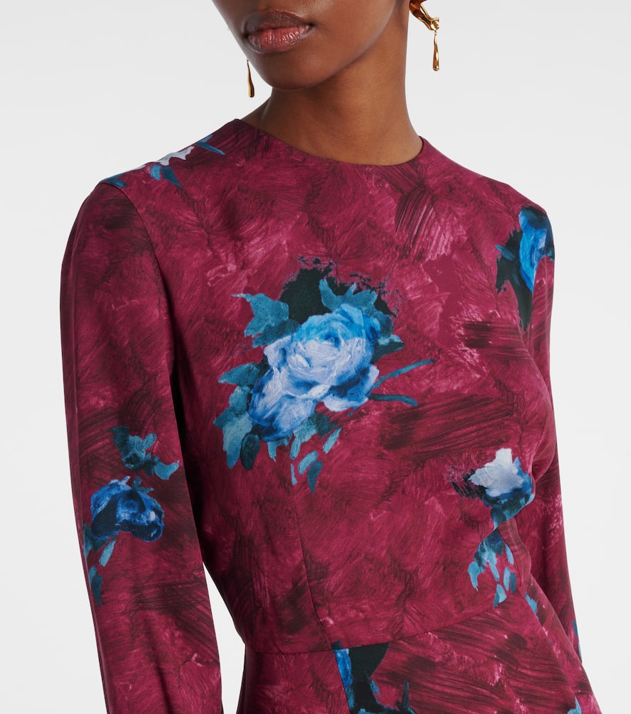 Floral crêpe midi dress