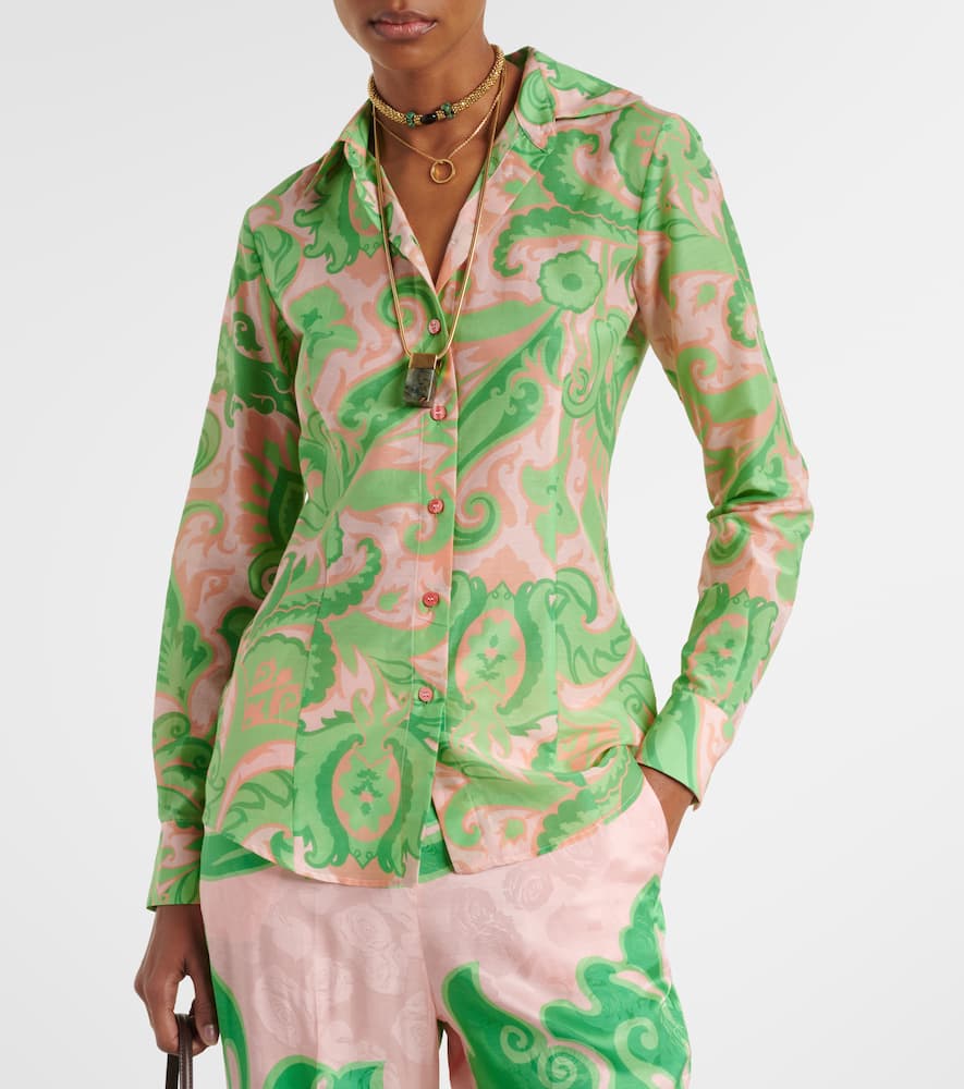 Printed cotton and silk shirt