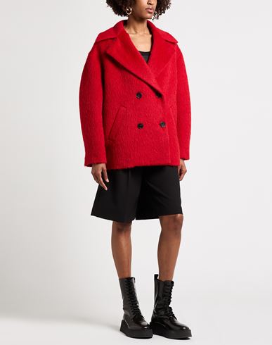 Woman Coat Red Size 6 Acrylic, Synthetic fibers, Wool, Alpaca wool, Mohair wool