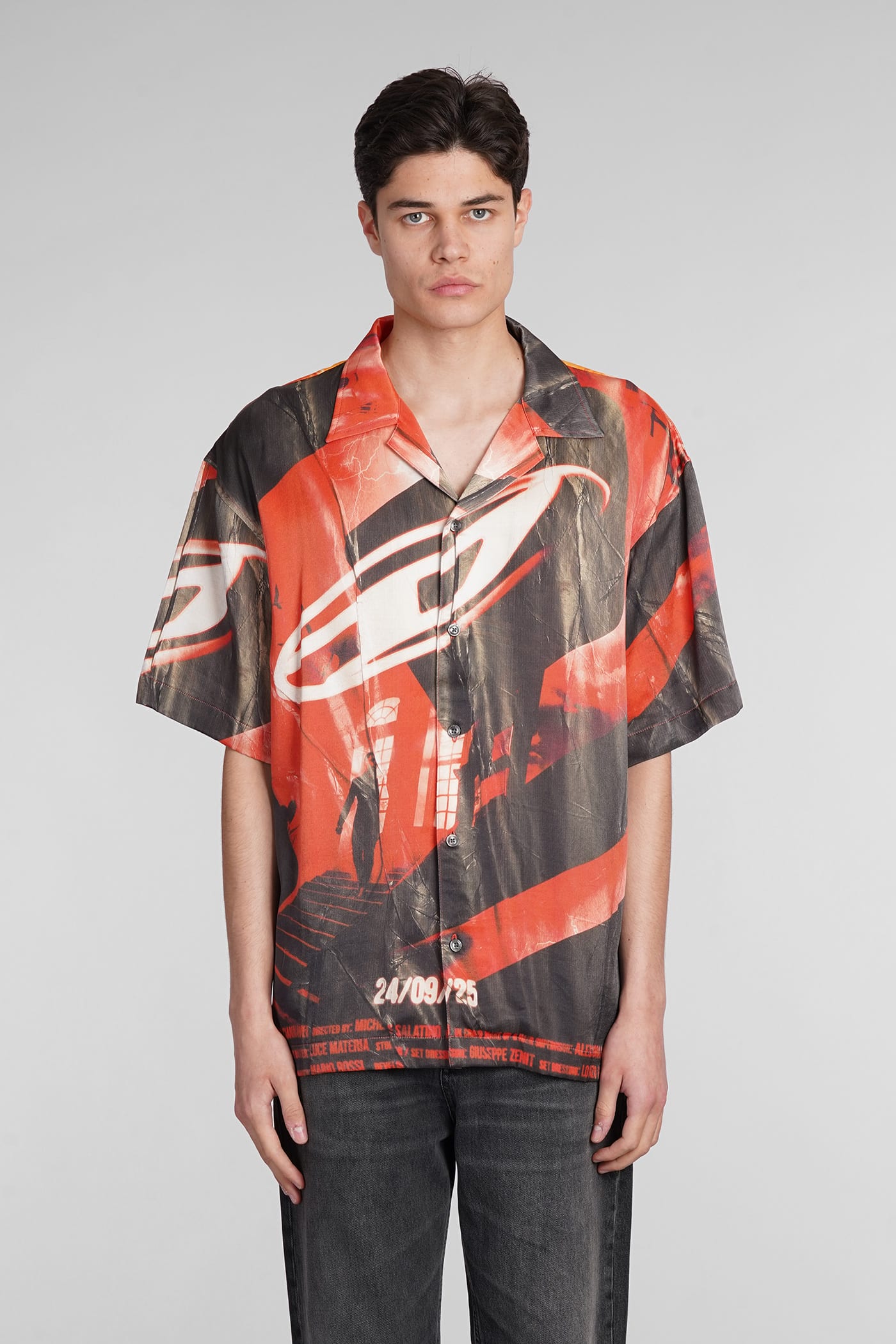 S-Hockney camp-collar shirt - Grey