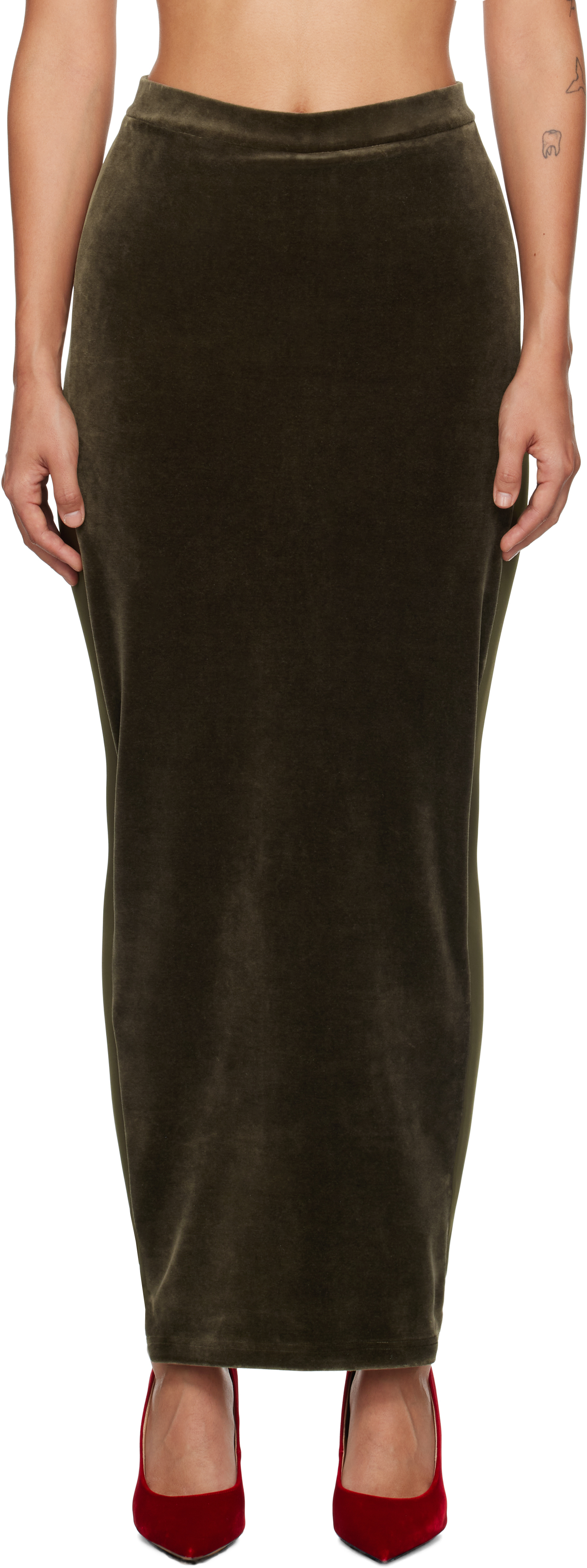 Pushbutton Khaki Hybrid Skort