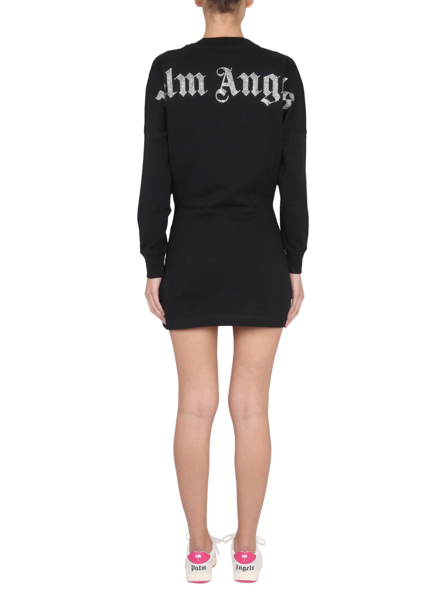 Glitter-logo jumper dress
