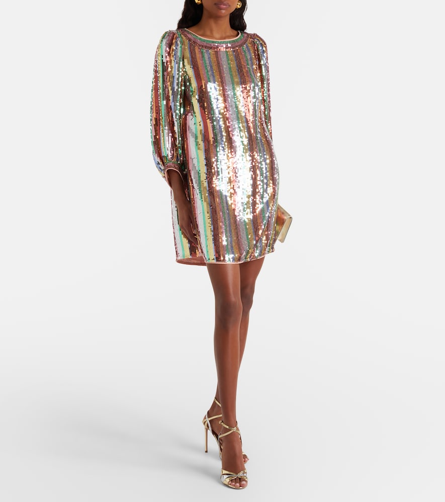 Laurie sequined striped minidress