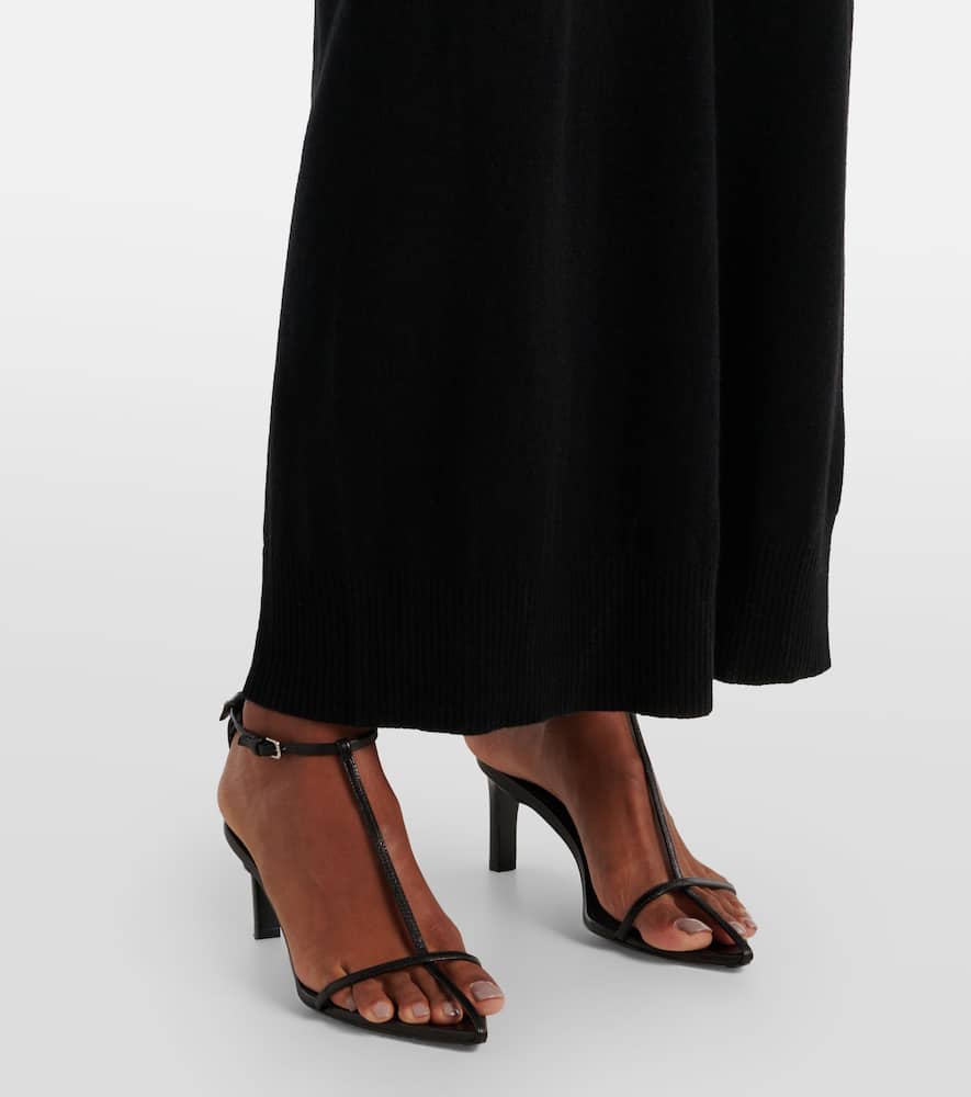 Gathered cutout wool and cashmere maxi dress