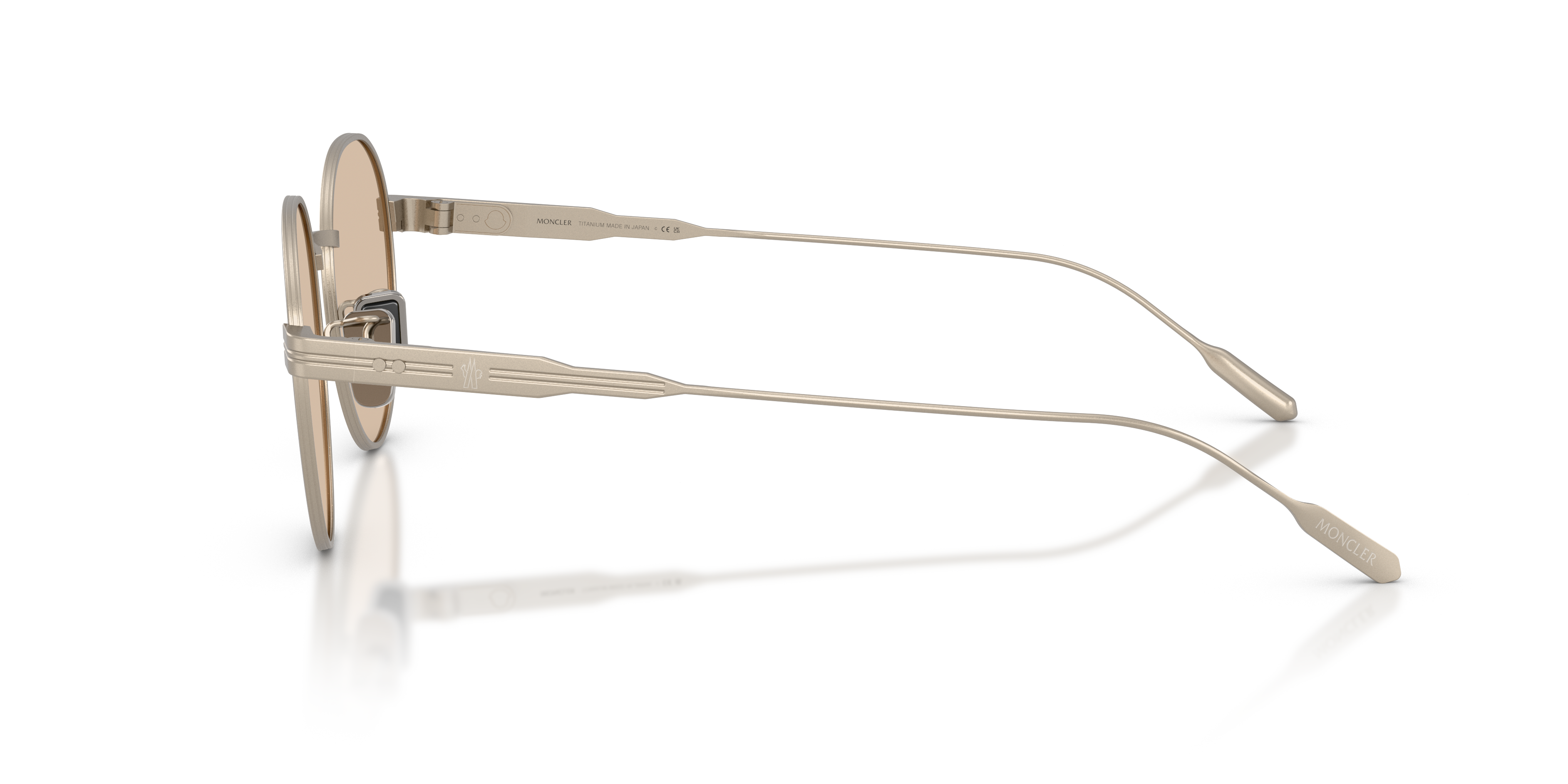 Moncler Unisex Moncler ME4006TD SUBTILA 100393 Gafas de sol Titanio Bronce Marrón Redonda Norma