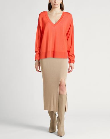 Woman Sweater Coral Size M Merino Wool