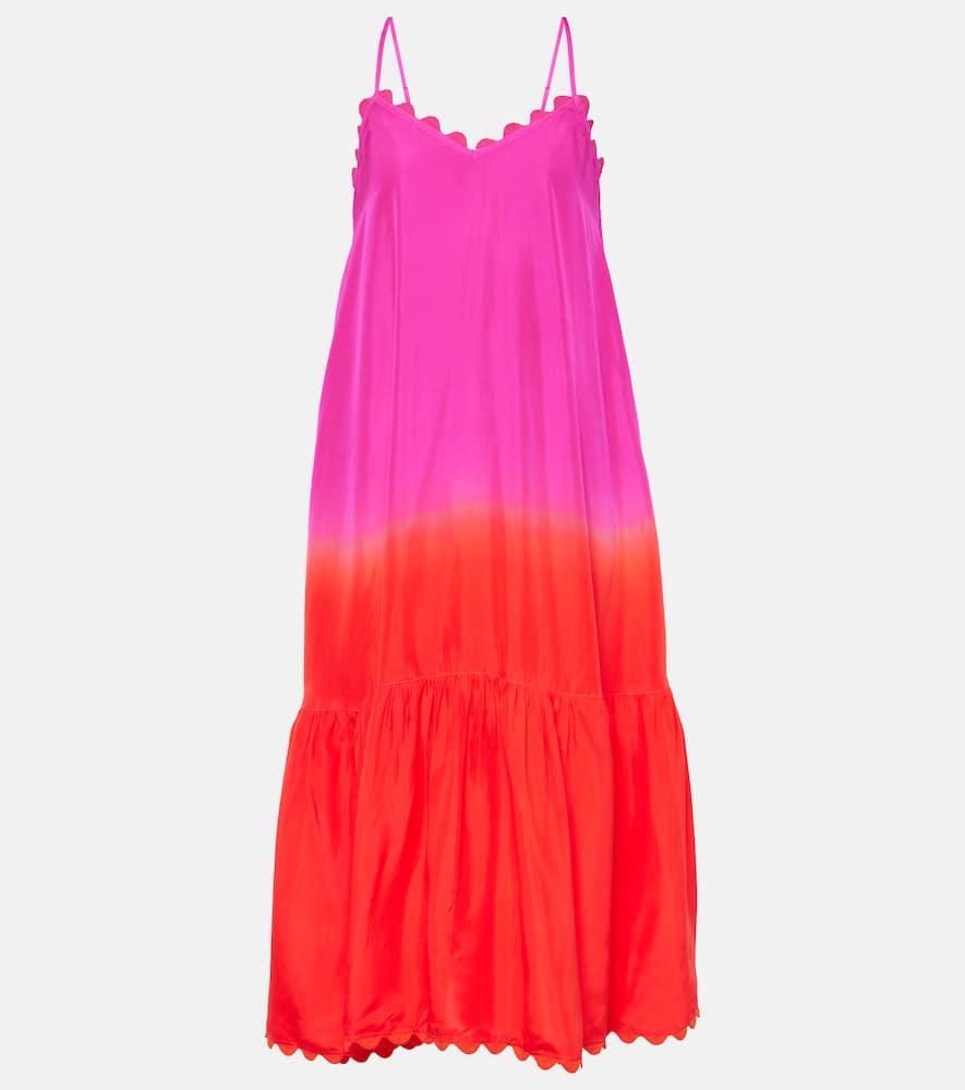 Juliet Dunn Embroidered ombré silk kaftan