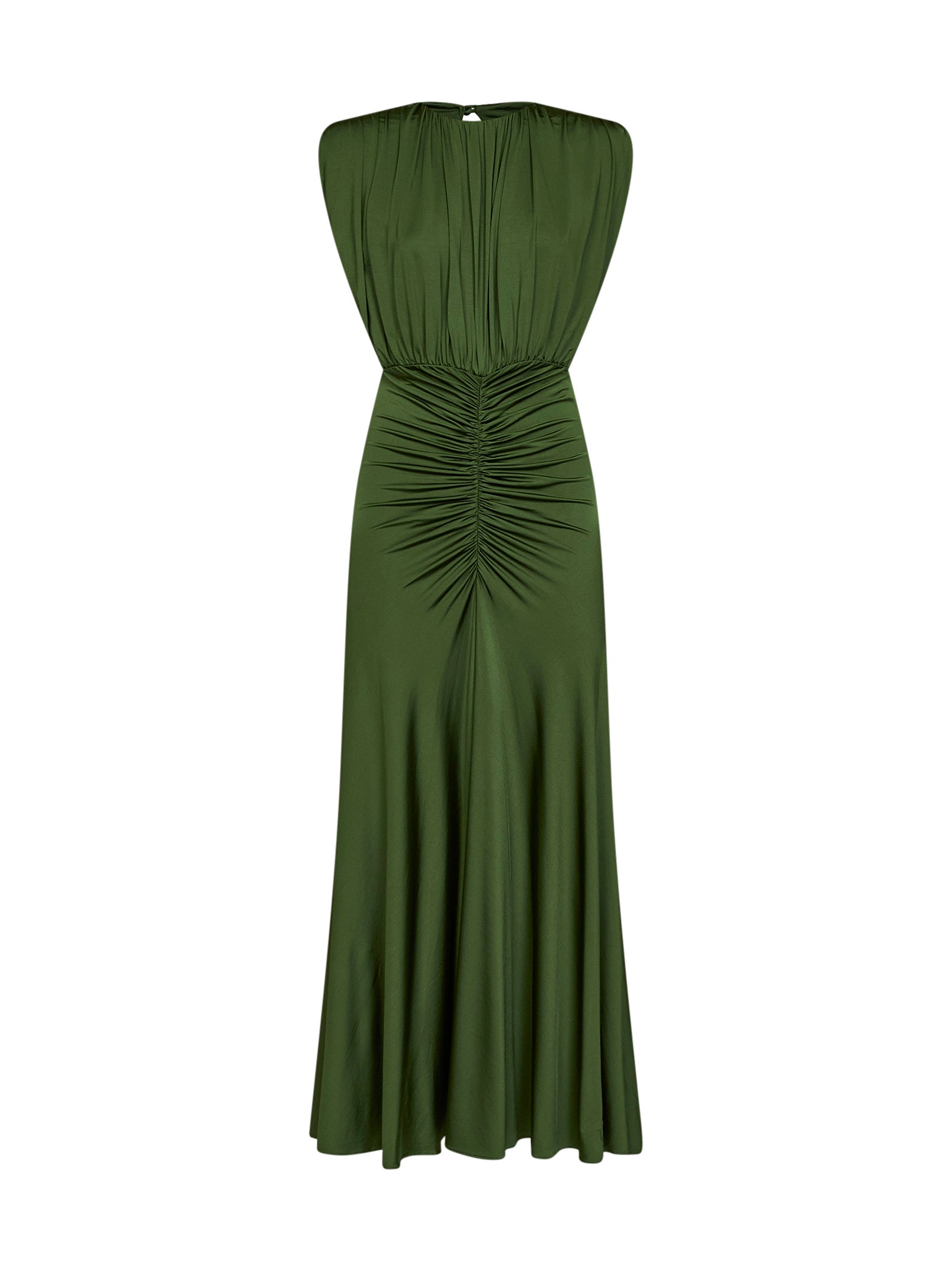 Gathered Jersey Dress — Green