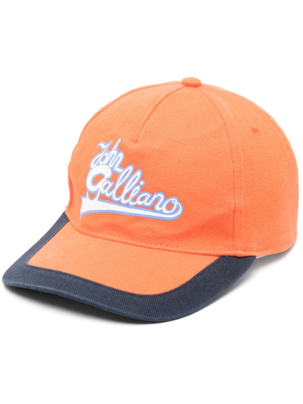 2000s logo-print cotton cap - Orange