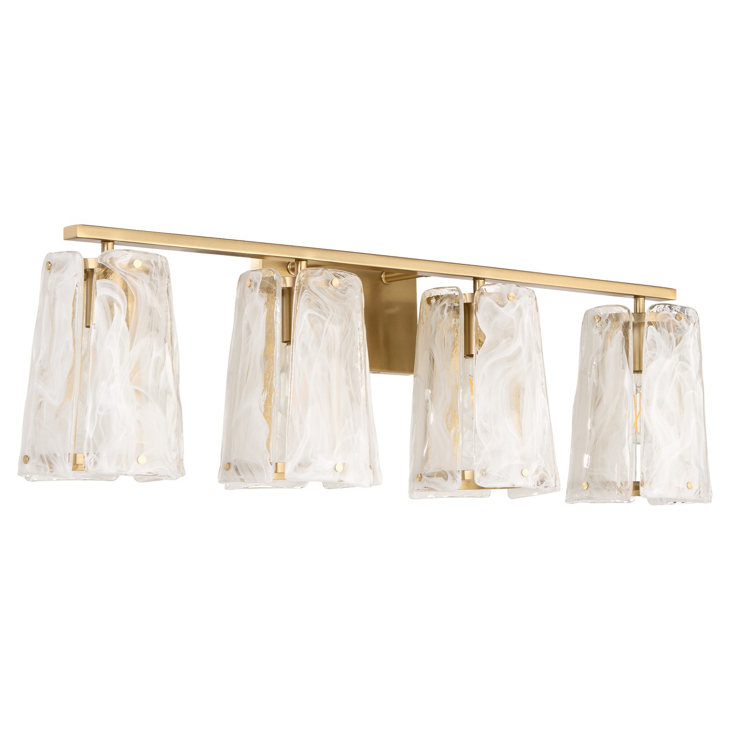 Aged Brass Four Light Vanity from the Prestige Collection