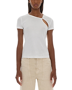 Ribbed Knit Cutout Tee