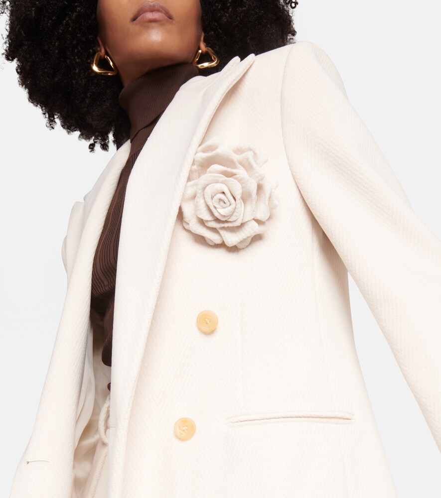 Floral-appliqué coat
