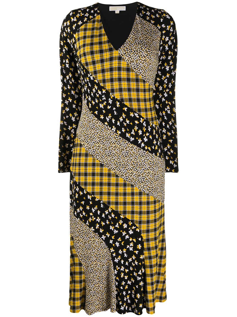 Panelled midi dress - Black
