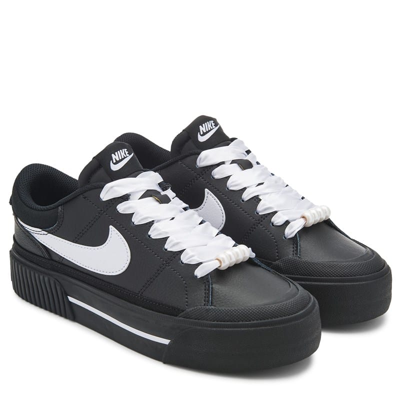 Women's Court Legacy Lift Platform Sneakers (Black/White Beaded)