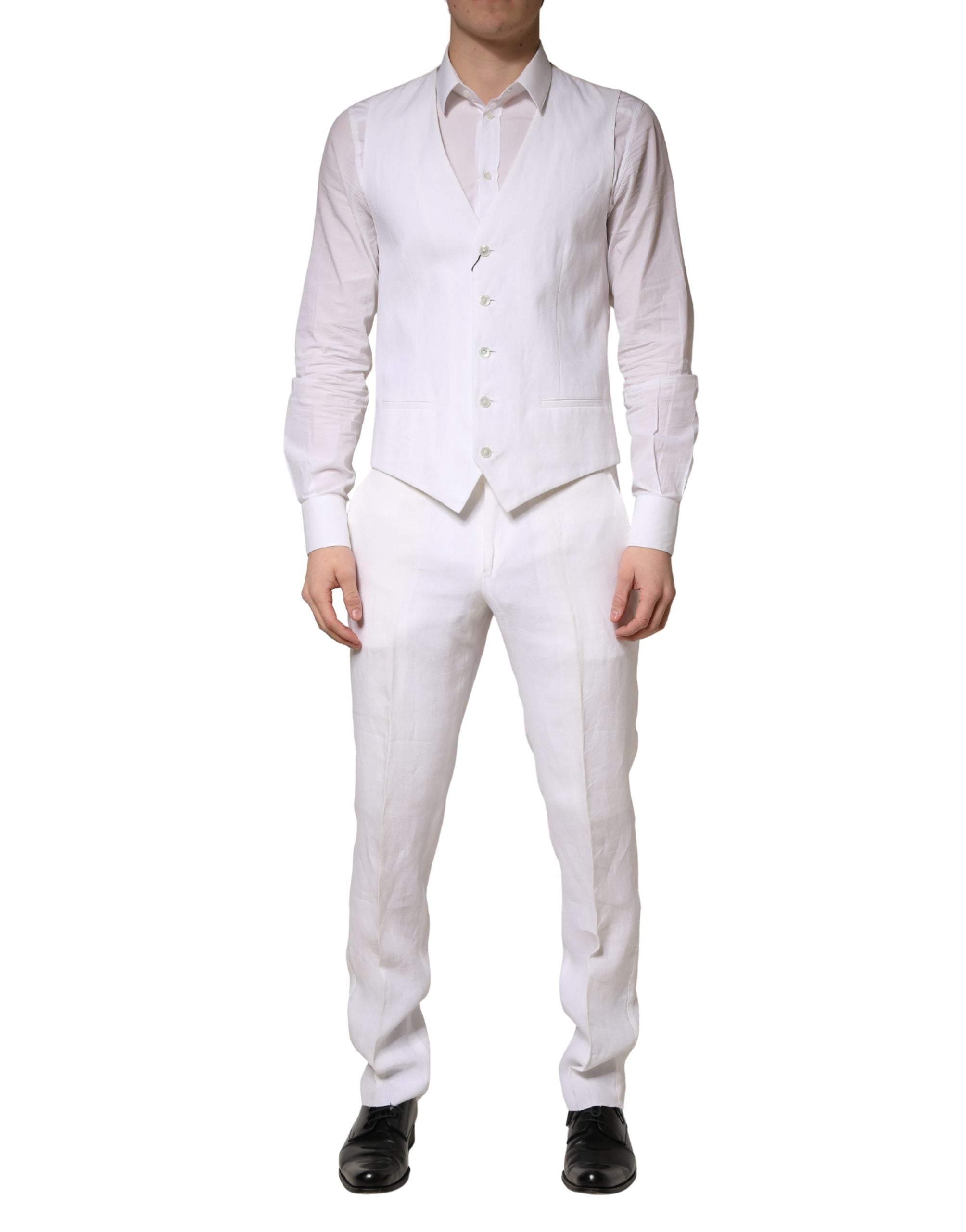 100% Linen Suit — White