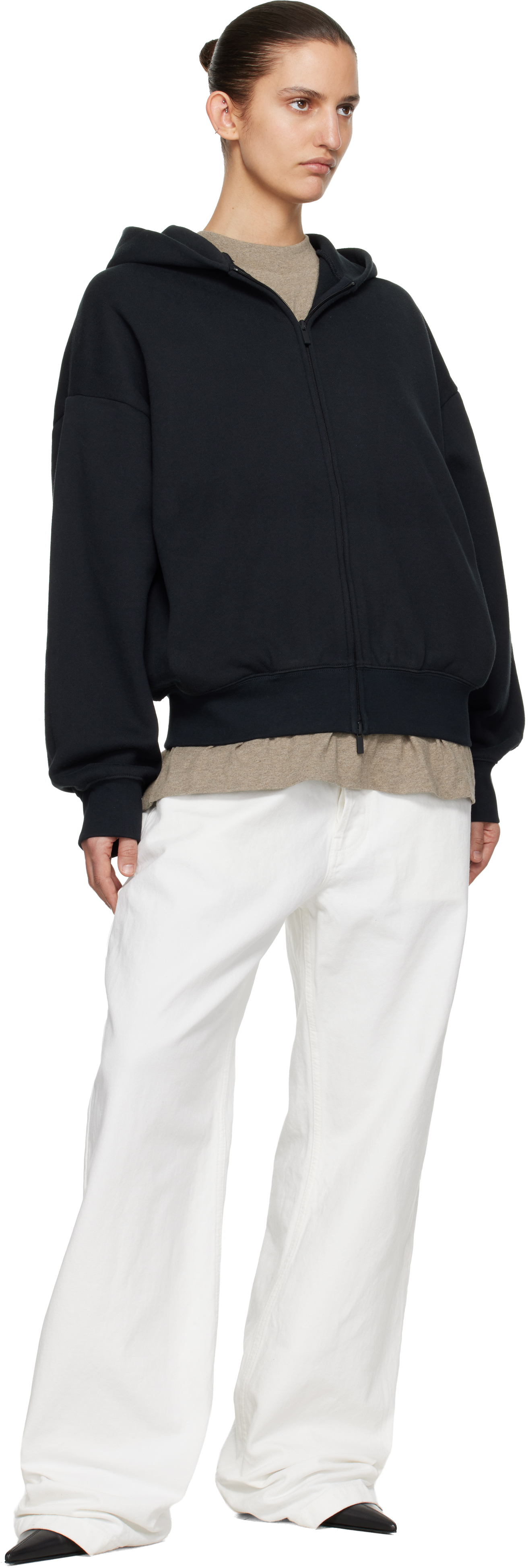 Black Classic Zip-Up Hoodie