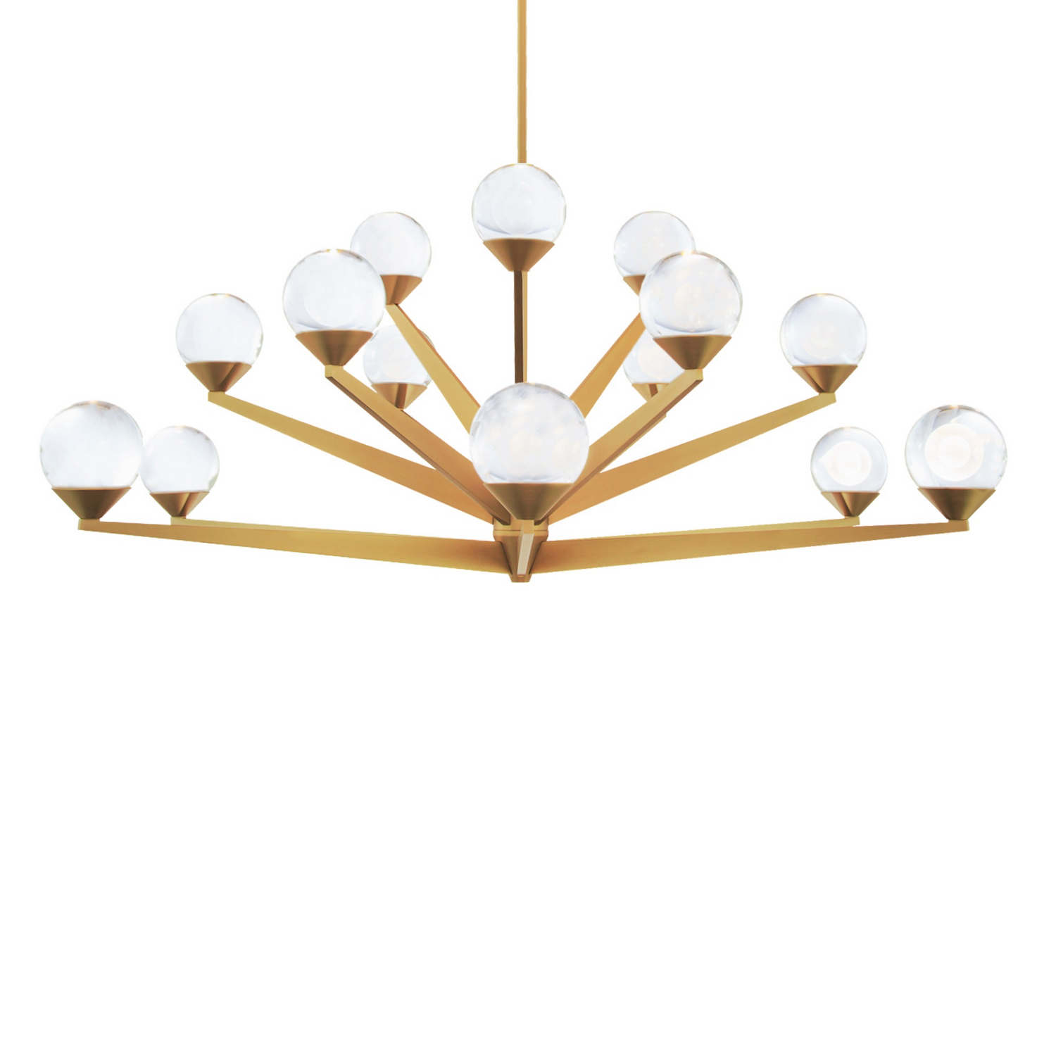 Aged Brass LED Chandelier from the Double Bubble Collection