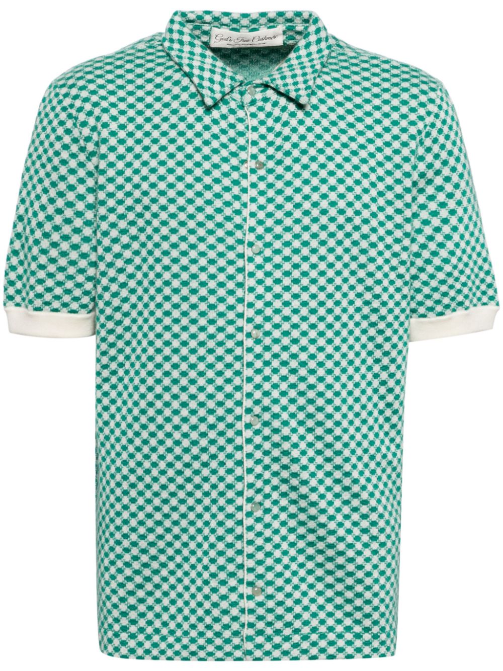 Emerald-Dot jacquard boat shirt - Green