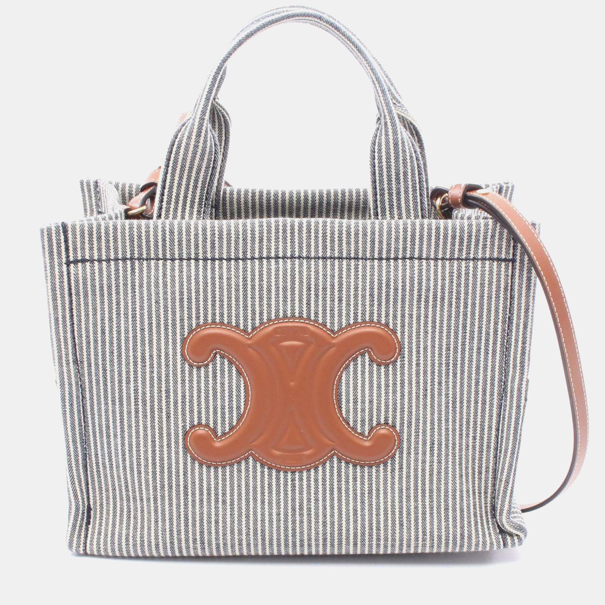 Celine Blue Small Canvas Cabas Thais Satche