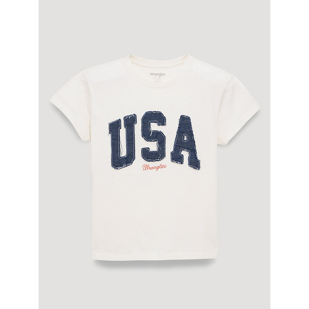 Denim USA Retro Regular Graphic Tee in Egret