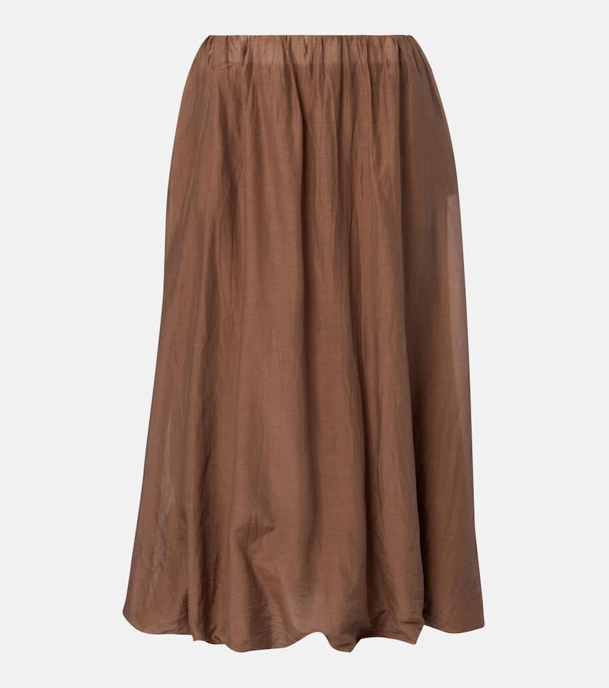 Ines cotton and silk voile maxi skirt