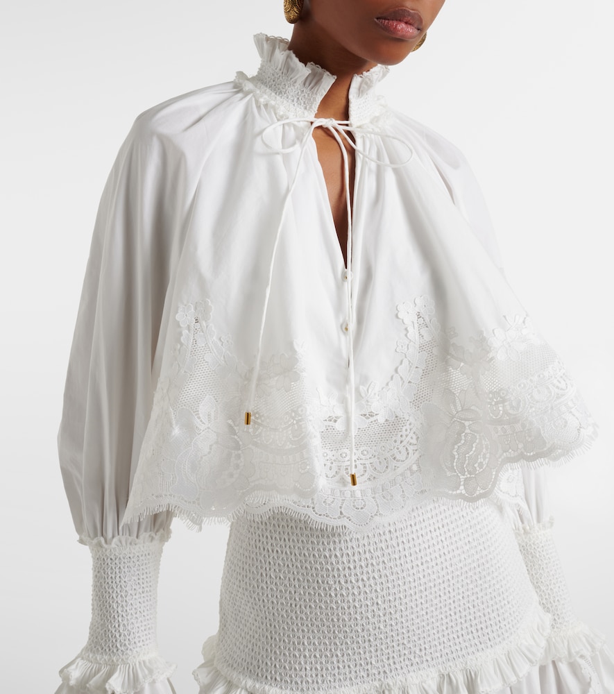 Alchemy lace-trimmed cotton poplin maxi dress
