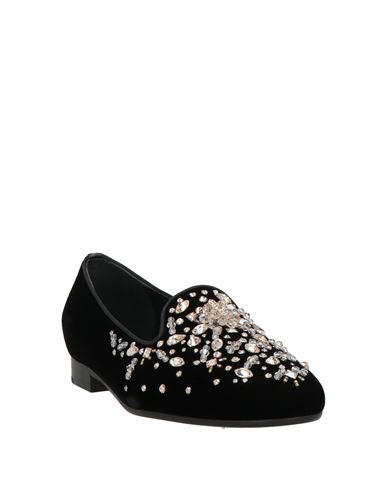 Woman Loafers Black Size 5 Textile fibers, Leather