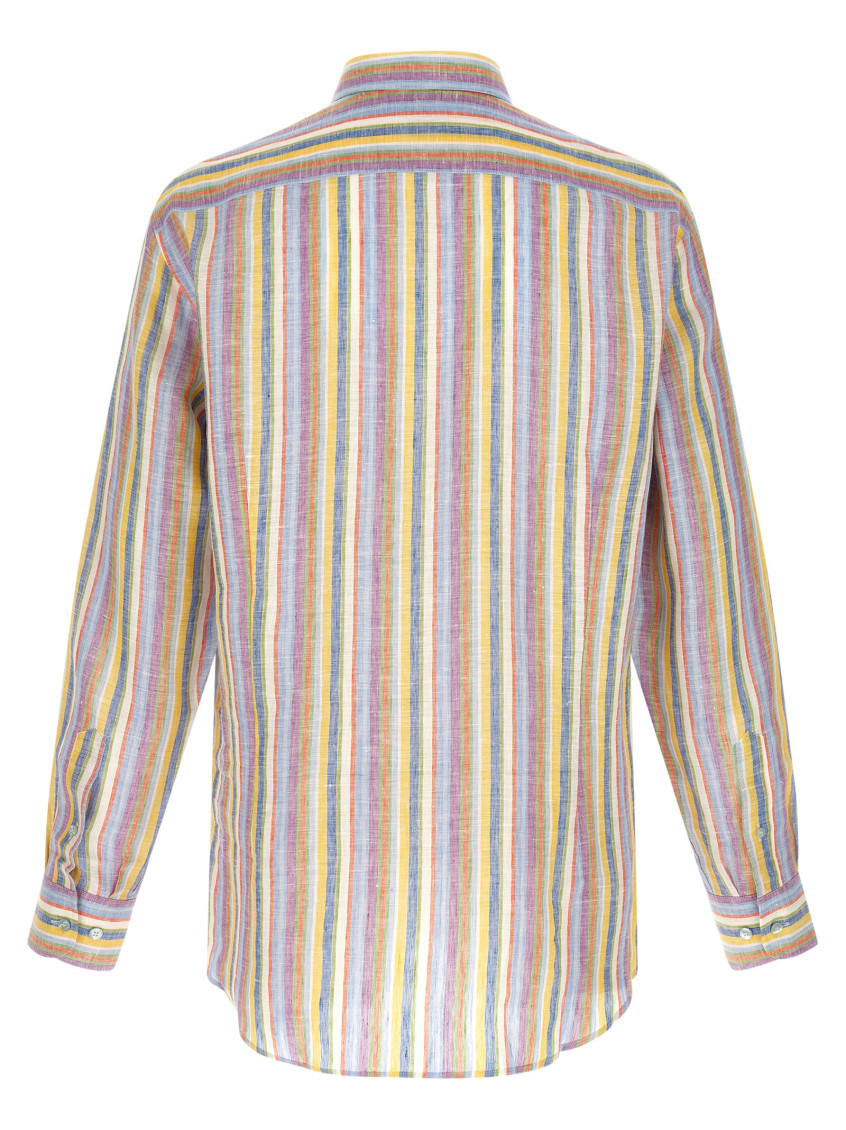 Striped Linen Shirt Shirt And Blouse Multicolor
