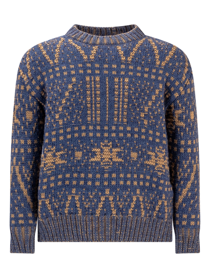 Kids Blue Jacquard Sweater