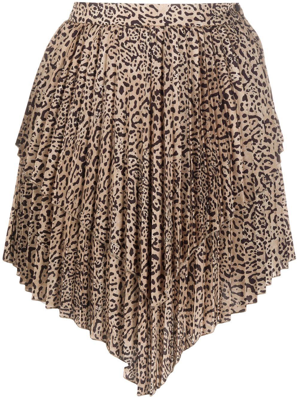 Layered pleated skirt - Brown