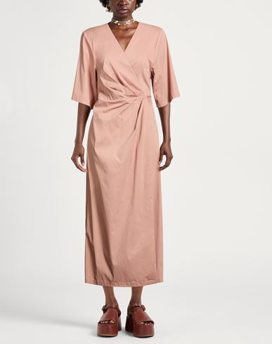 Woman Maxi dress Sand Size 6 Cotton, Polyamide, Elastane