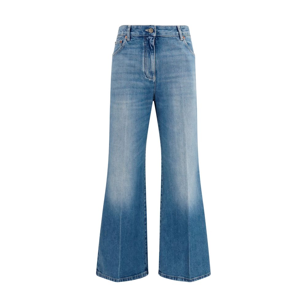 Straight-Leg Denim Jeans — Blue