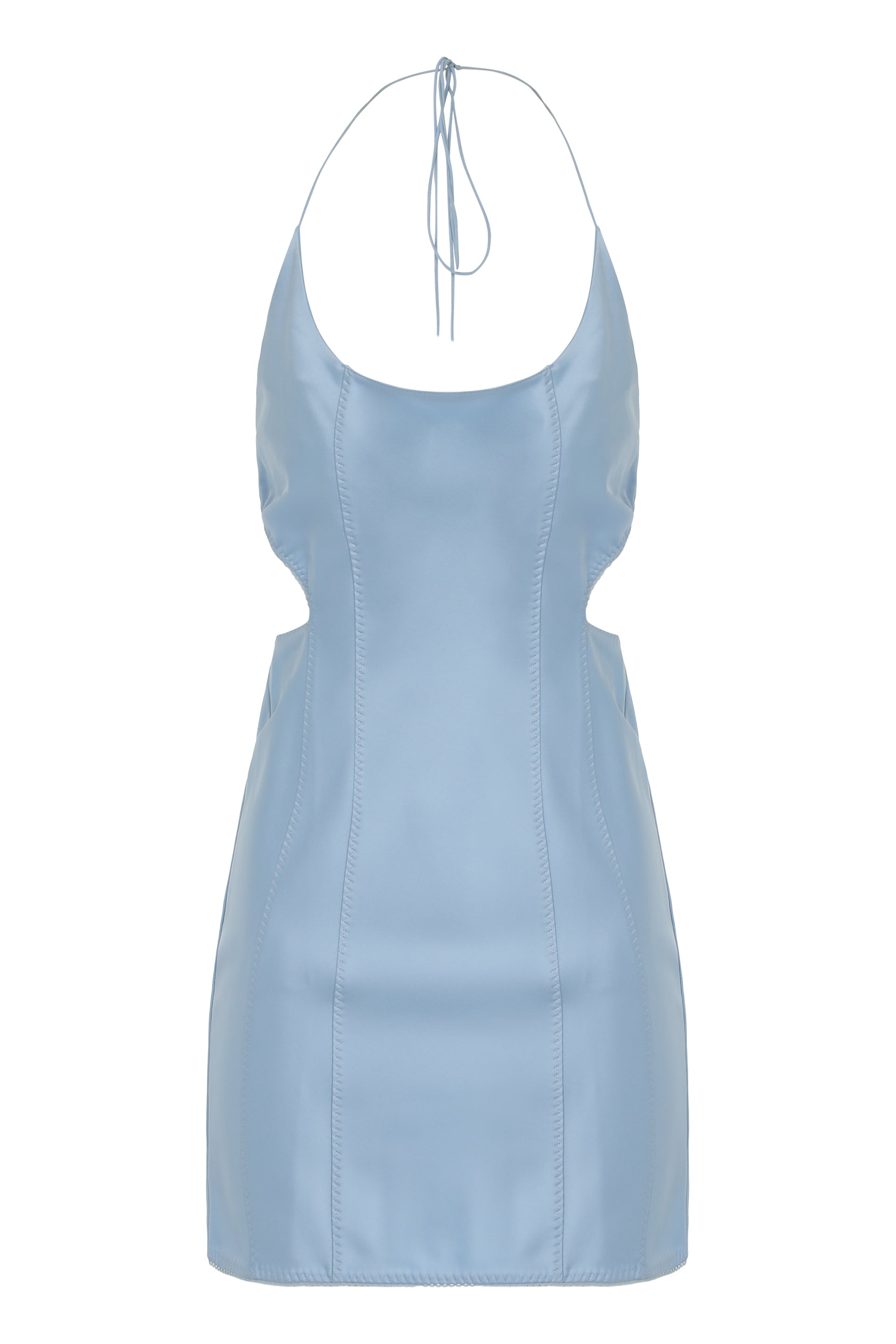 Fitted Mini Satin Dress with Adjustable Straps