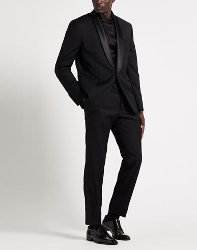 Man Suit Black Size 44 Wool, Lycra