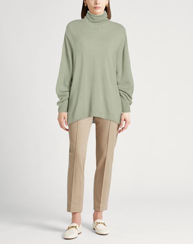 Chocolat Woman Turtleneck Sage green Size L Merino Wool, Cashmere