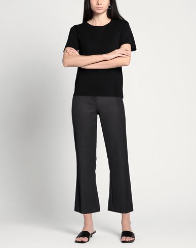 Woman Pants Charcoal Size 6 Virgin Wool, Elastane
