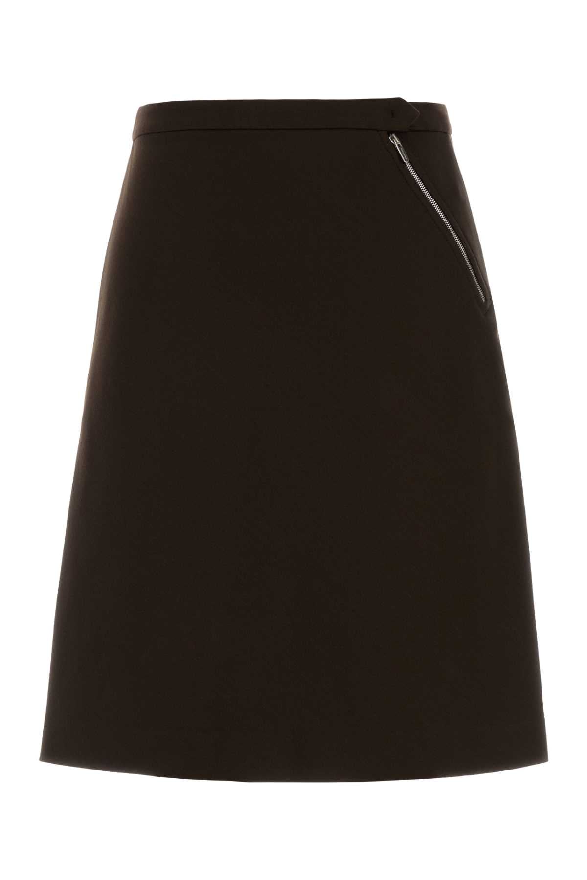 A-Line Viscose Skirt — Brown