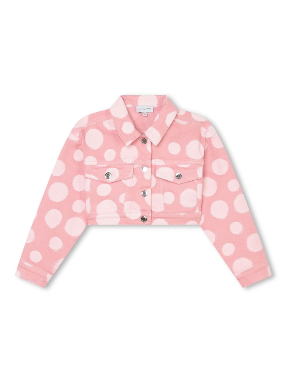 Polka dot-print denim jacket - Pink