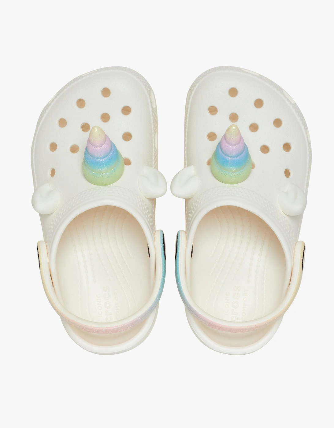 Crocs 209701- CLASSIC IAM RAINBOW UNICORN Unisex Kids Clogs Chalk - White - : small kid